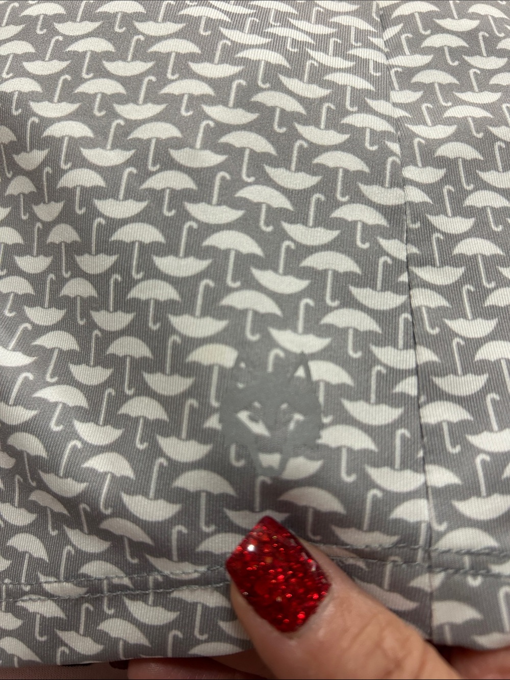 Greyson Grey Patterned Umbrella Polo shirt with Navy Contrast Collar, Golf, XL - Picture 8 of 13